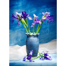 1001 Nova 1000 Parça Vazoda Mavi Süsen (Iris) Puzzle - Olga Lyubkin