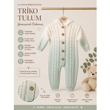 WinterSun Baby 6-12 Ay Bebek Kapüşonlu Triko Tulum | Örgü Desenli Yumuşak Dokulu Kışlık Bebek Tulum