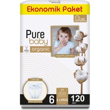 Organik Pamuklu Cırtlı Bez Ekonomik Paket 6 Numara Maxi 120 Adet