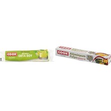 1001 Büzgülü Kokulu Çöp Torbası, Orta Boy (Limon) 55 x 60 cm (15 Adet/rulo) ve Cook Alüminyum Foly