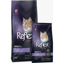 1001 Plus Skin Care Deri ve Tüy Bakımı Somonlu Yetişkin Kedi Maması 1,5 kg (Paketleme Farklılık G�