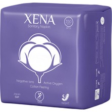 1001 Xena Hijyenik Ped 6'lı – Night 350MM Gece Koruma, Japon Sap Teknolojili, Negatif Iyon ve Aktif O