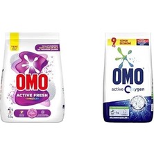 1001 Active Fresh Renkliler Için 36 Yıkama Toz Deterjan (1 x 5500 G) ve Omo Active Oxygen Toz Çamaşı