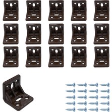 1001 Mr.bracket 15 Ad. Kahverengi Plastik L Gönye Köşebent 25X25X30MM - Mobilya Dolap Raf Çekmece Seh