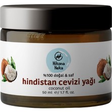 1001 Katı Hindistan Cevizi Yağı Soğuk SIKIM%100 Saf ve Doğal Vegan Kavanoz 50 ml
