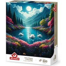1001 Ay Işığında Kuğular Gölü 500 Parça Puzzle