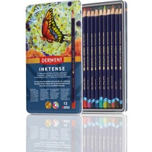 1001 Inktense Serisi Mürekkep Bazlı Suluboya Kalem Seti - 12 Renk Metal Kutulu