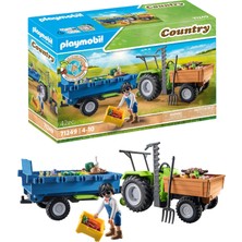 1001 Country 71249 Römorklu Traktör, Taşıma Kutuları Dahil, Organik Çiftlik Için Yeşil Traktör,