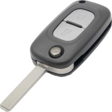1001 Autohan Keys Renault Clio 3 Flip Anahtar Kabı, 2 Buton Kumanda, Siyah, Boş Kap, Yedek Anahtar Kasa