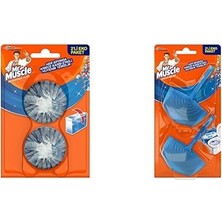 1001 Rezervuar Blok 2'li Paket (1 x 2 Adet) ve Mr Muscle Aqua Blue 2'li Klozet Bloğu (1 x 2 Adet)