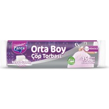 1001 Büzgülü Çöp Torbası Beyaz Sabun Kokulu Orta Boy 15'li