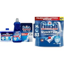 1001 Temizlik ve Bakım Seti (Parlatıcı 400 ml + Makine Temizleyici Sıvı 250 ml + Tuz 500 G) ve Finis