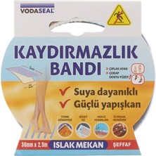 1001 Islak Mekan Kaydırmazlık Bandı, 36MMX2.5, Şeffaf