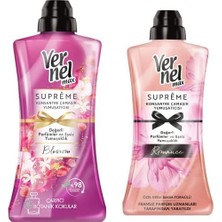 1001 Supreme Blossom Yumuşatıcı 1,2l ve Vernel Max Konsantre Çamaşır Yumuşatıcısı 1200 ml (50 Y