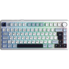 F75 Mekanik Rgb Tkl Graywood V4 Switch Kablosuz Makrolu Hot Swap Türkçe Q Klavye Lacivert