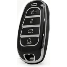 1001 Autohan Keys Hyundai Tucson ve Santa Fe Için Nano Akıllı Anahtar Kılıfı, 2021-2022 Model, Siya