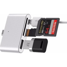 Type C USB 3.1 Kart Okuyucu Sd Microsd Tf Hub All In Çevirici Dönüştürücü Adaptör