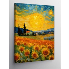 1001 Kanvas Tablo Van Gogh Tarzı Ayçiçekleri, 70CM x 100CM