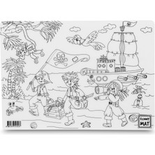 1001 Akademi Çocuk Funny Mat - Korsan 25X35CM - Yeni