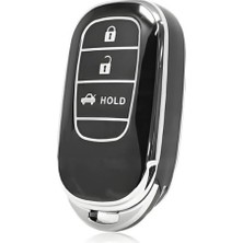 1001 Autohan Keys Honda Yeni Fe1 Civic Crv Hrv Accord Smart Nano Anahtar Kılıfı Siyah Gümüş Renk