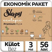 Ecologic Ekonomik Paket Külot Bez 3 Numara Midi 56 Adet