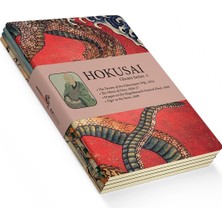 1001 Ghosts Series I - A6, Hokusai 4'lü Defter Seti V, Çizgisiz, Toplam 192 Sayfa, Her Biri 48 Sayfa, T