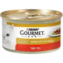 1001 Gold Parça Etli Sığır Etli Yaş Kedi Maması, 85 G
