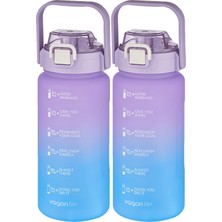 1001 2'li Ekonomik Motivasyon Matara Seti 1500 ml Büyük Boy 4 Farklı Renk Seçeneği Fiftyfifty