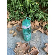 Motivasyon Matarası Şeffaf 800ML Suluk Su Şişesi Spor Matarası Bpa Içermaz (Askılı) (Yeşi