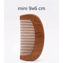 1001 El Yapımı Ahşap Mini Saç Tarağı, 9x6 Cm, 2'li Paket, Saç Açma ve Tarama Için