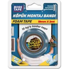 1001 Çift Tarafli Köpük Aksesuar Montaj Bandi 15 Kg, 19 mm x 2 Metre Boyut
