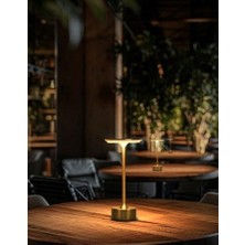 CT-8438 Toronto Şarjlı Masa Lambası Antik Sarı,3 Renk Yanma ve Dimmer Özellikli