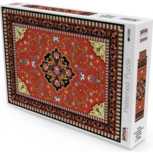 1001 1000 Parça Kırmızı Antik Halı Desenli Puzzle