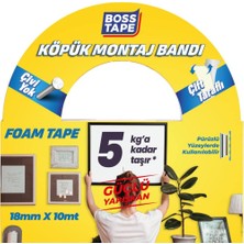 1001 5 kg Çift Taraflı Köpük Aksesuar Montaj Bandı 18 mm x 10M