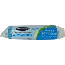 1001 Çöp Torbası Jumbo Boy 80X110CM 220GR 27MIKRON 90LT Mavi Rulo 10 Adet