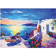 1001 1000 Parça Tekne ve Beyaz Ev Sanatsal Puzzle