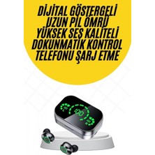 Hace Bazaar Kablosuz Bluetooth Kulaklık Çift Telefon Destekli Powerbankli Dijital Göstergeli