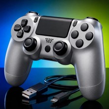 1001 Elite Sılver Kablosuz Oyun Kolu, Bluetooth Gamepad, Ps4/ps3/pc/android Tv Uyumlu, Çift Titreşimli