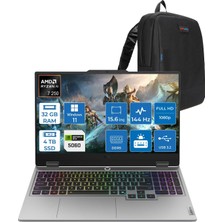 1001 Loq 15AHP10 Amd Ryzen 7 250 Aı 32GB Ddr5 4tb SSD 8GB/RTX5060 100W Gddr7 15.6" Fhd (1920X1080) IPS 30