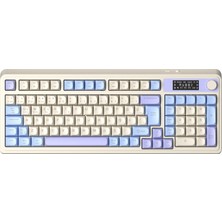 1001 S99 Pro Retro Rgb Gaming 3 Modlu Bluetooth/2.4ghz/usb-C Kablosuz Makrolu Türkçe Q Klavye (Mavi)