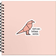 1001 Hisli Şeyler 50 Yaprak Çizgili Sert Kapak Stickerli Defter, Katlandığıma Değdi, 16X15CM