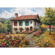 1001 1000 Parça Bahar Rüyası Puzzle - Dağ Evi ve Merdivenler