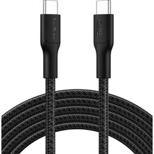 1001 Eco Örgülü Usb-C - Usb-C Kablosu, 3 M, 240 W, Yumuşak, Esnek Hızlı Şarj Kablosu, iPhone 16, G