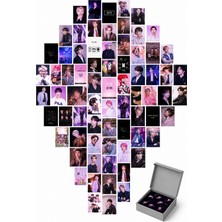 1001 Bts Duvar Poster Seti - Kolaj Set - 60 Adet - Pembe Bts Poster Seti - 10CM*15CM - Kalın Kuşe Kağ�