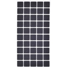 1001 Siyah Keçe 50 Adet 2 x 2 cm Kare Yapışkanlı Sandalye, Masa, Koltuk Altı Parke Koruma Keçesi