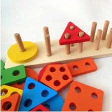 1001 Ahşap Eğitici Öğretici 5"li Geometrik Şekil Yerleştirme Bultak