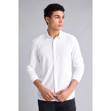DeFacto Çabuk Kuruyan Slim Fit Klasik Yaka Uzun Kollu Gömlek F8642AX26AU