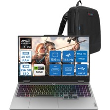 1001 Loq 15AHP10 Amd Ryzen 7 250 40GB Ddr5 256GB SSD Freedos RTX5050 8gb 100W 15.6" Fhd (1920X1080) IPS 3