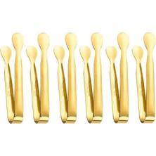 1001 304 Çelik 6 Lı Mini Gold 11 cm Buz ve Şeker Maşası CIN624SR-6