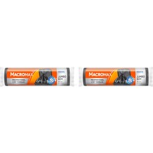 1001 Macromax Profesyonel Çöp Torbası Jumbo Boy (80X110 Cm) 10 Adet, Ultra Dayanıklı Kalın Siyah En